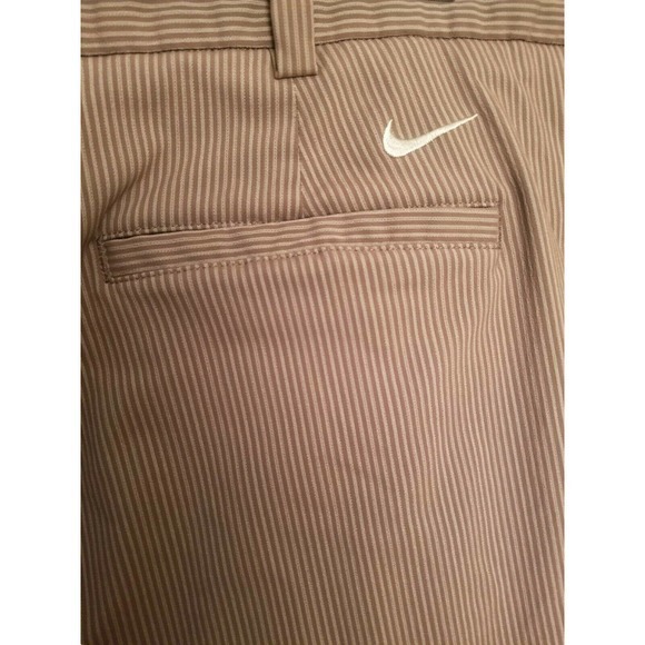 Nike Golf Men's Size 38 Shorts Brown Flat Front Striped - Picture 4 of 6